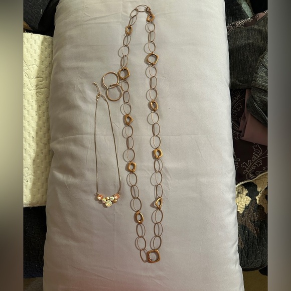 Premiere Designs necklace, Swarovski crystal necklace, hoop earrings. - Picture 2 of 3